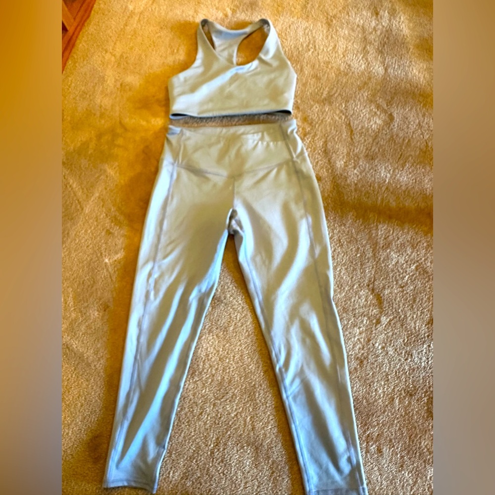 Zella Light Blue Leggings and Top Set